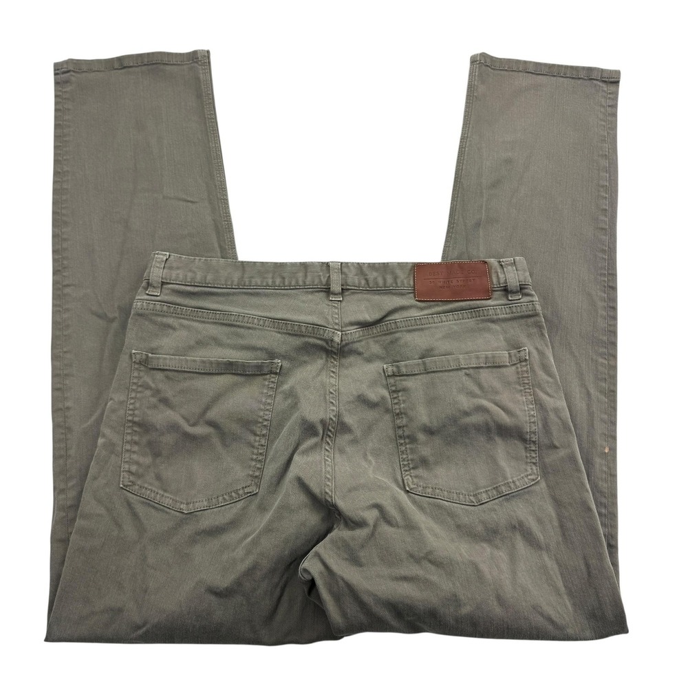Best Made Co. Jeans Mens 32 X 32 Brown Straight Denim Stretch Made Italy FLAWS